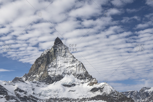 Switzerland, Valais, Zermatt, clouds over the Matterhorn from the east, Furgggrat, east wall and HOrnligrat