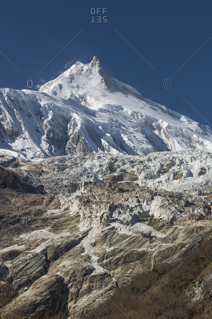 View of the Manaslu (8,156 m) in Nepal