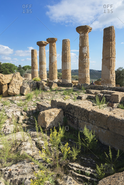 Remains of Temple of Heracles, Valley of the Temples, Agrigento, Sicily, Italy