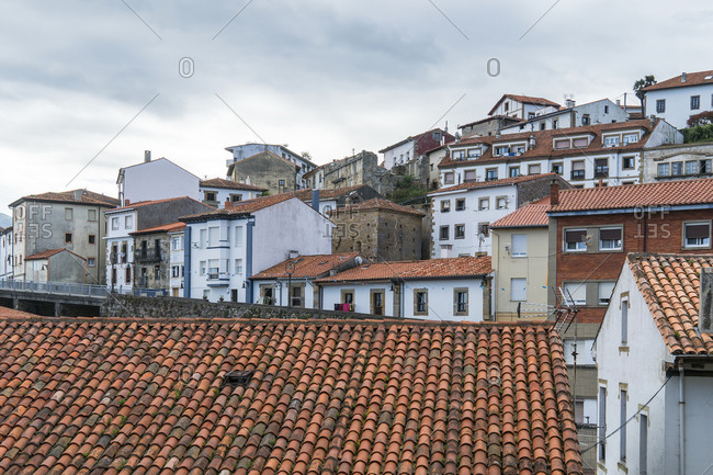 Spain, north coast, Asturias, Lastres, picturesque fishing village