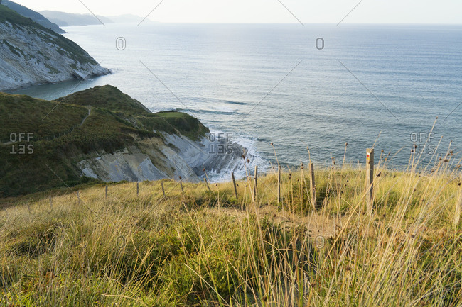 Spain, north coast, Basque Country, flysch route, hiking trail, marking