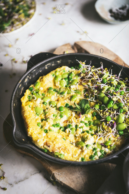 Cheese Frittata in a skillet