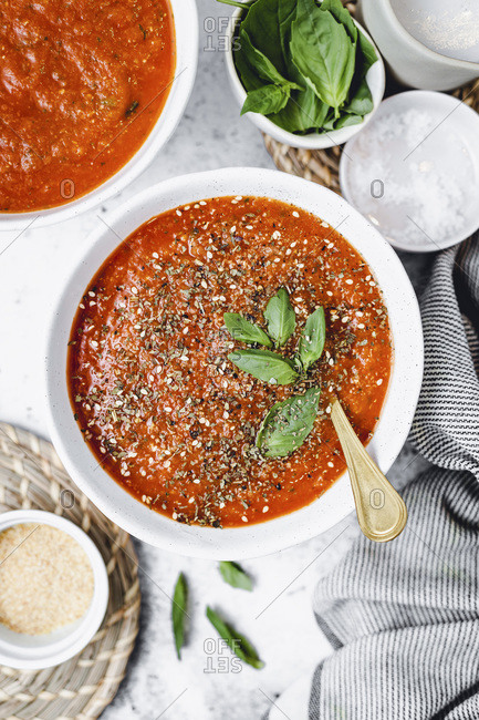 Tomato Basil Soup studio shot