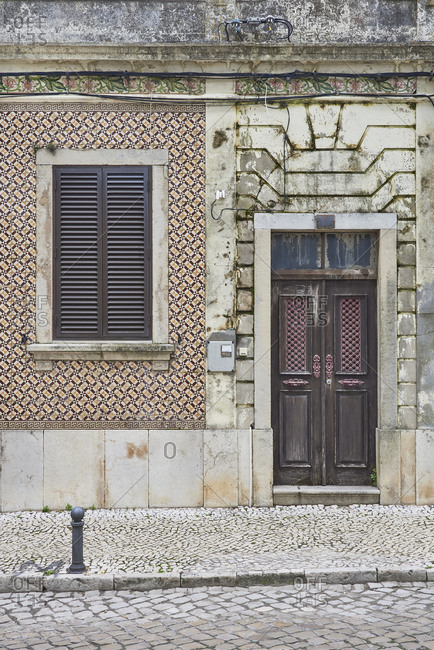 House with Moorish tile around window and door in the Alcochete municipality near Lisbon