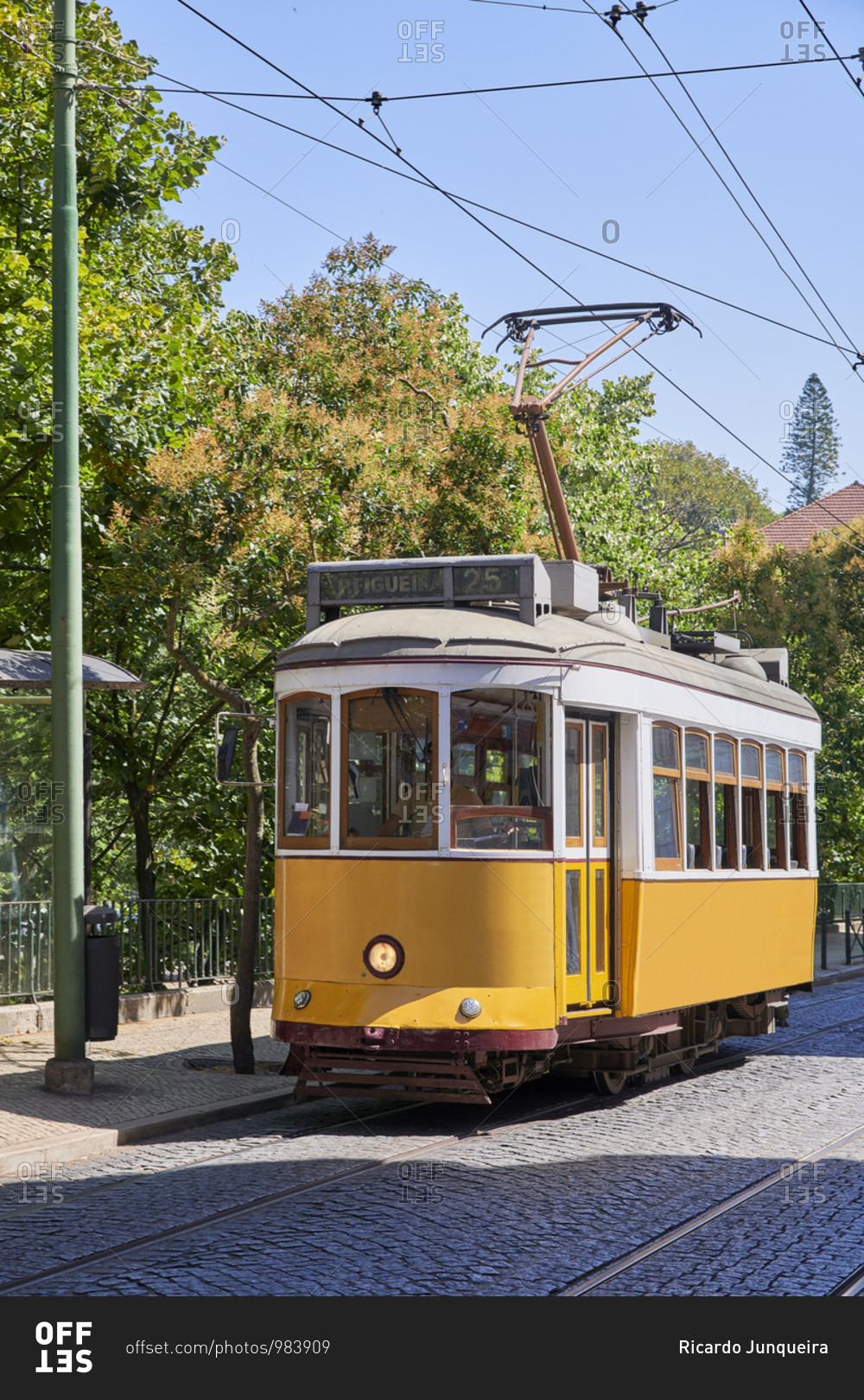 Tramway in the Lapa neighborhood, Lisbon, Portugal