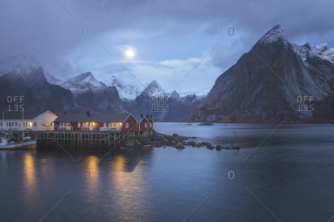 Surroundings of the typical Norwegian village of Hamnoy
