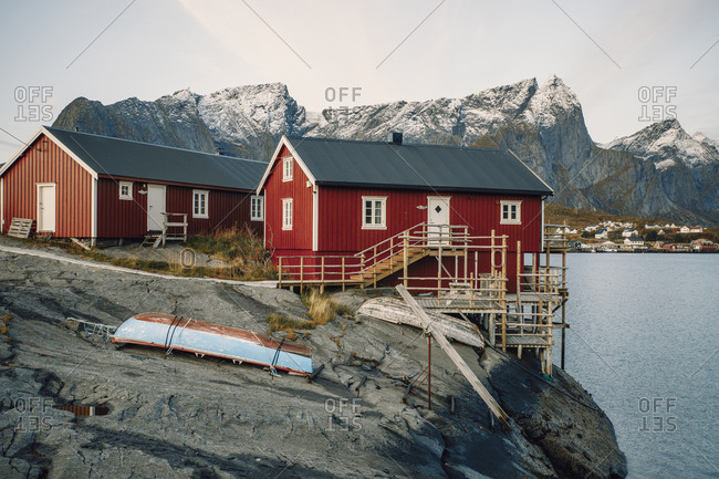 Surroundings of the typical Norwegian village of Hamnoy