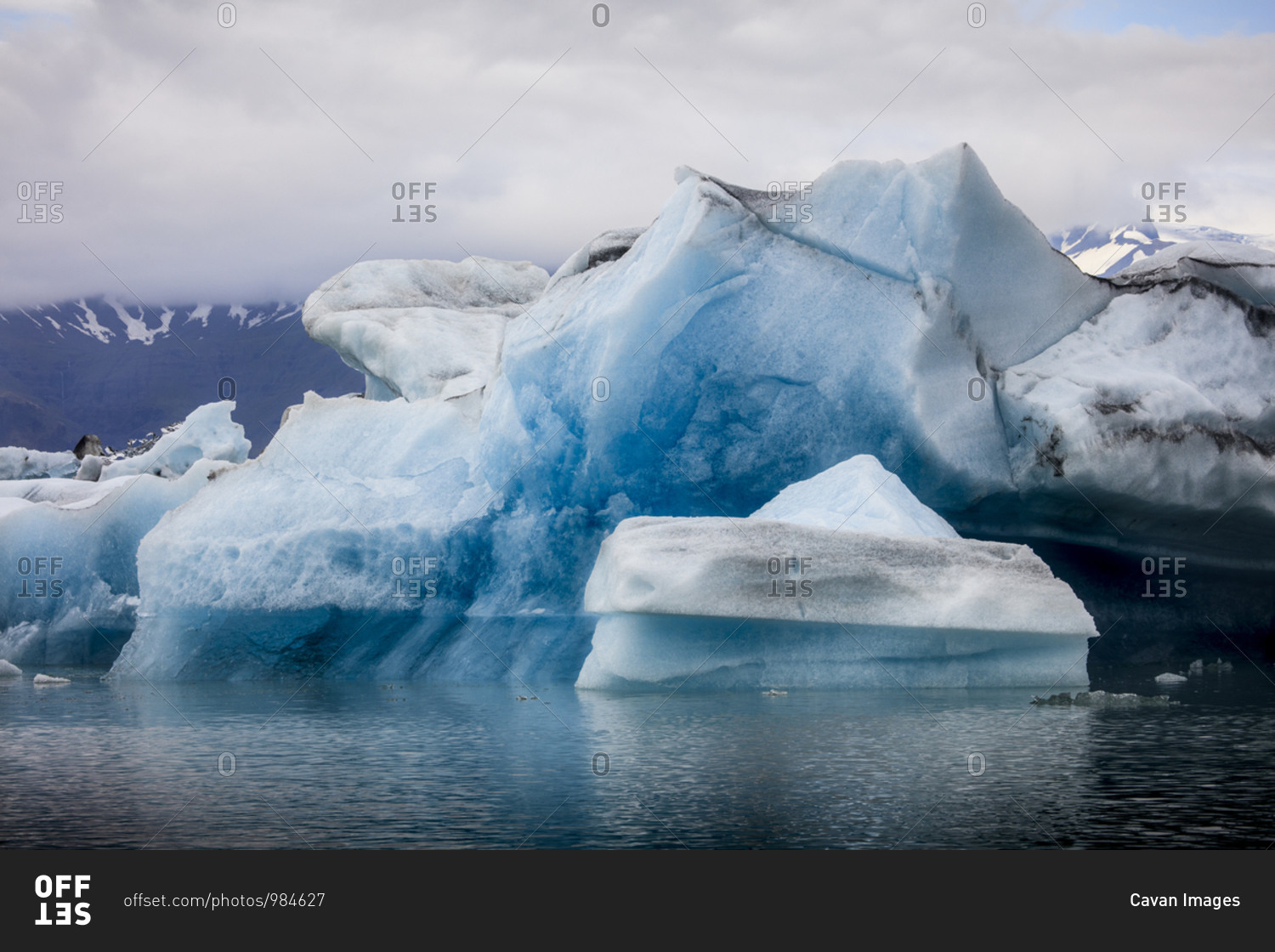 Icebergs at Jokulsarlon Glacier Lagoon in southern Iceland.
