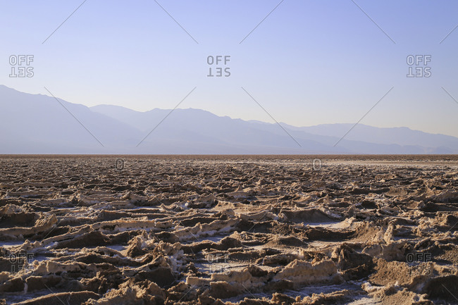 Medium angle landscape shot of Badwater Basin, Death Valley NP