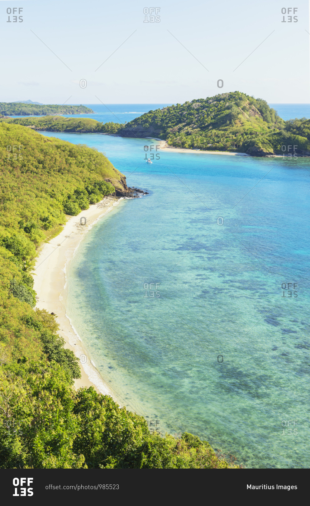 View of Drawaqa Island, Yasawa island group, Fiji, South Pacific islands