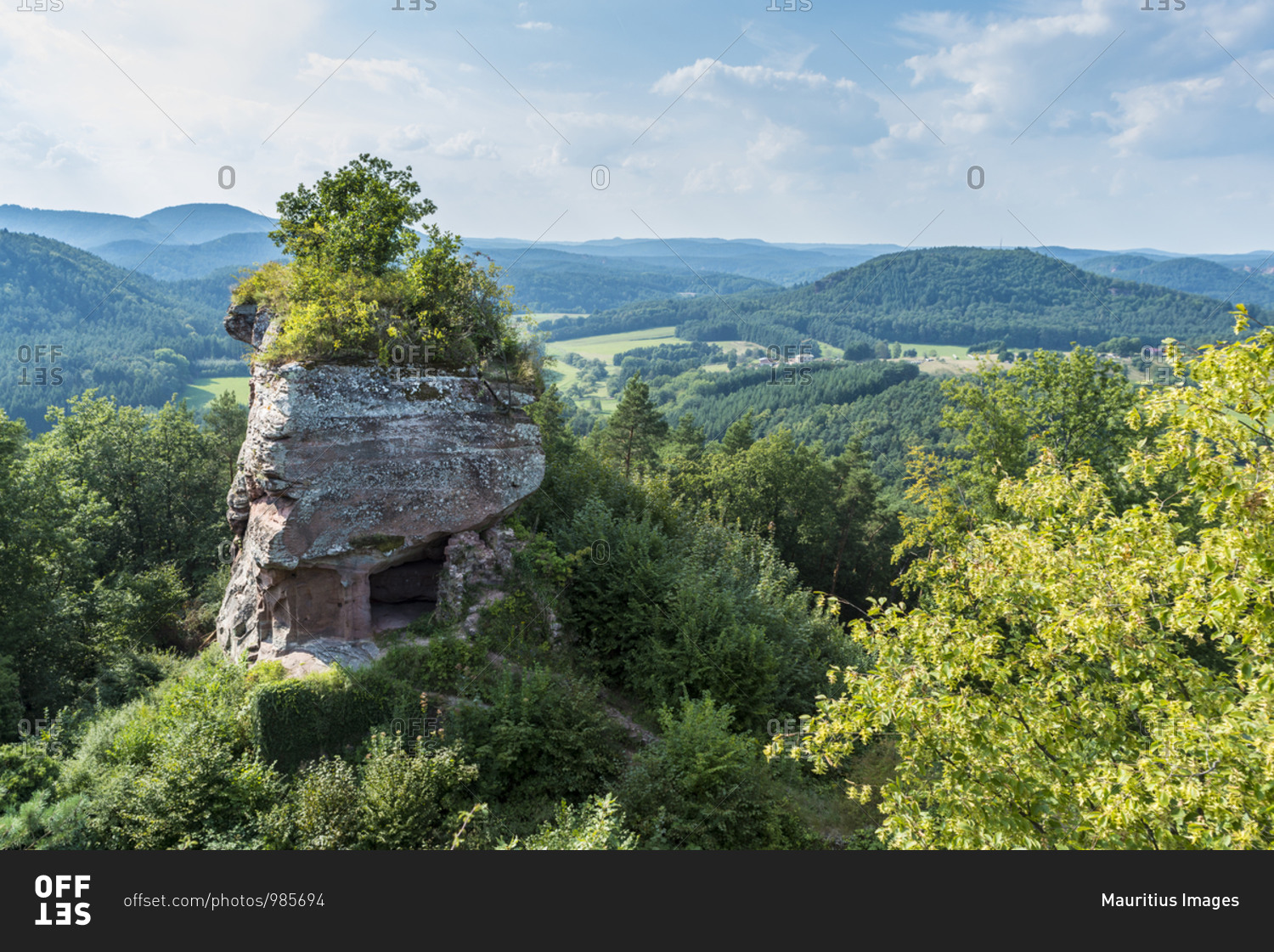 Drachenfels castle ruins, a rock castle carved into the stone