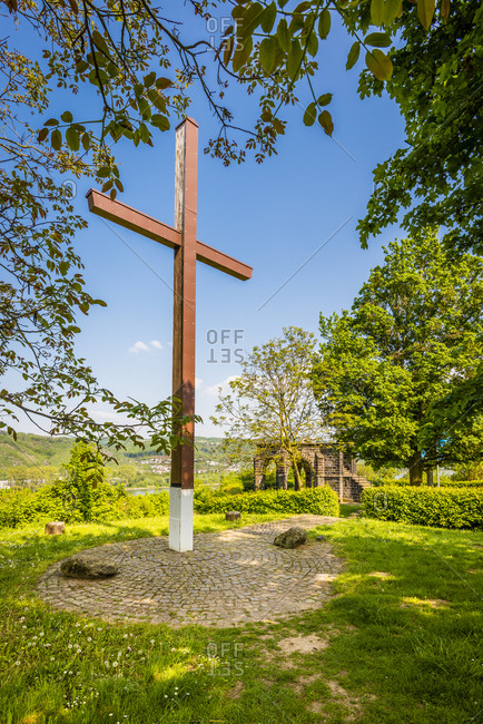 Peace Cross at the Konigsstuhl near Rhens on the Middle Rhine, with the inscription: 
