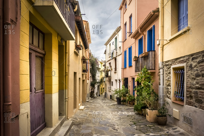 Village street in Collioure, France