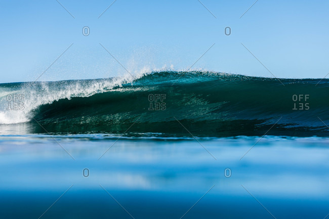 Curling wave in the ocean