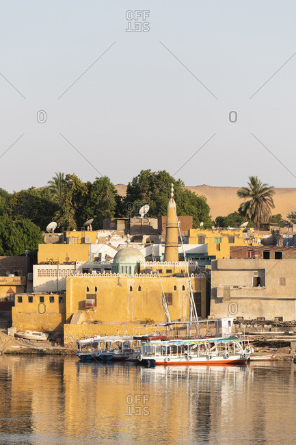 Felucca boats on the Nile River, Aswan, Upper Egypt, Egypt, Africa