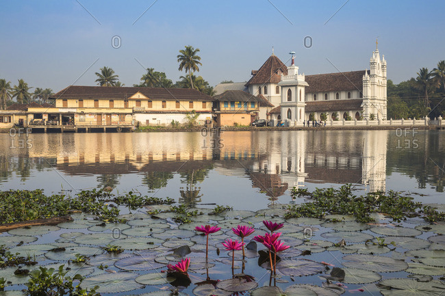 January 29, 2020: India, Kerala, Alappuzha (Alleppey), Alappuzha (Alleppey) backwaters, St. Mary Forane Church