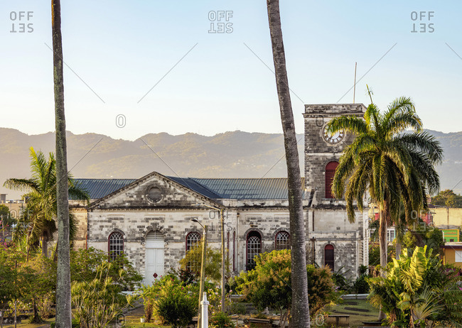 Saint James Parish Church at sunrise, elevated view, Montego Bay, Saint James Parish, Jamaica