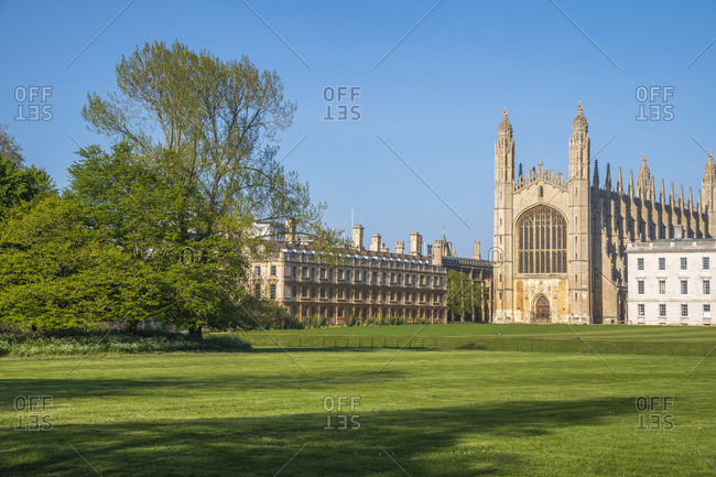April 21, 2020: UK, England, Cambridgeshire, Cambridge, The Backs, King's College, King's College Chapel