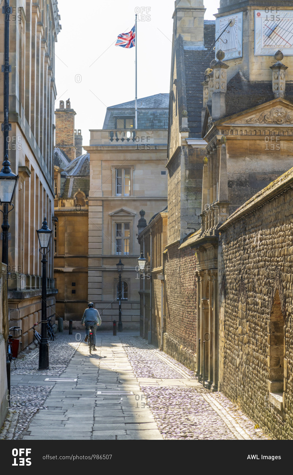 UK, England, Cambridgeshire, Cambridge, Senate House Passage, Gonville and Caius College (right) and Trinity Hall (ahead)