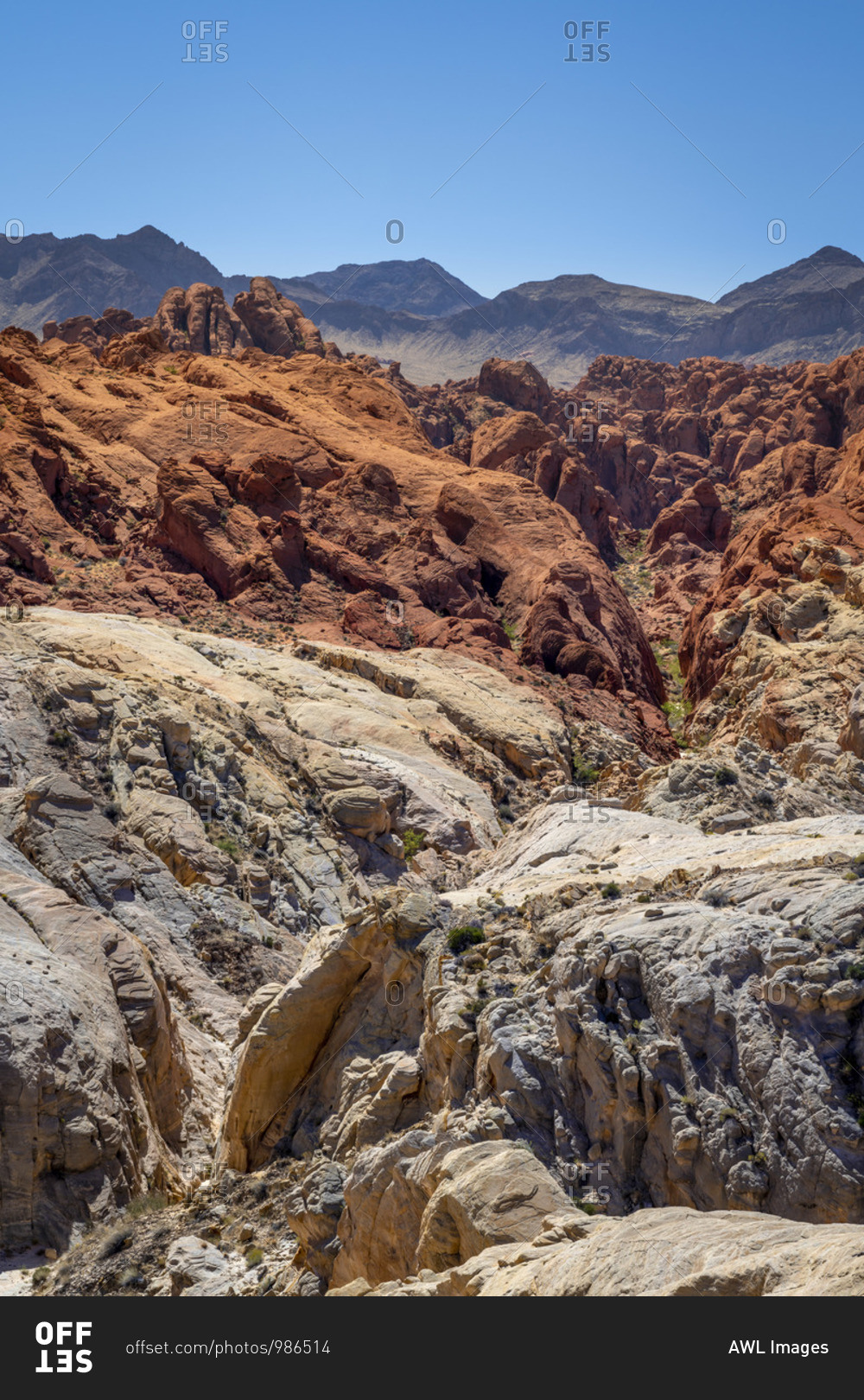 Scenic view of Fire Canyon and Silica Dome, Valley of Fire State Park
