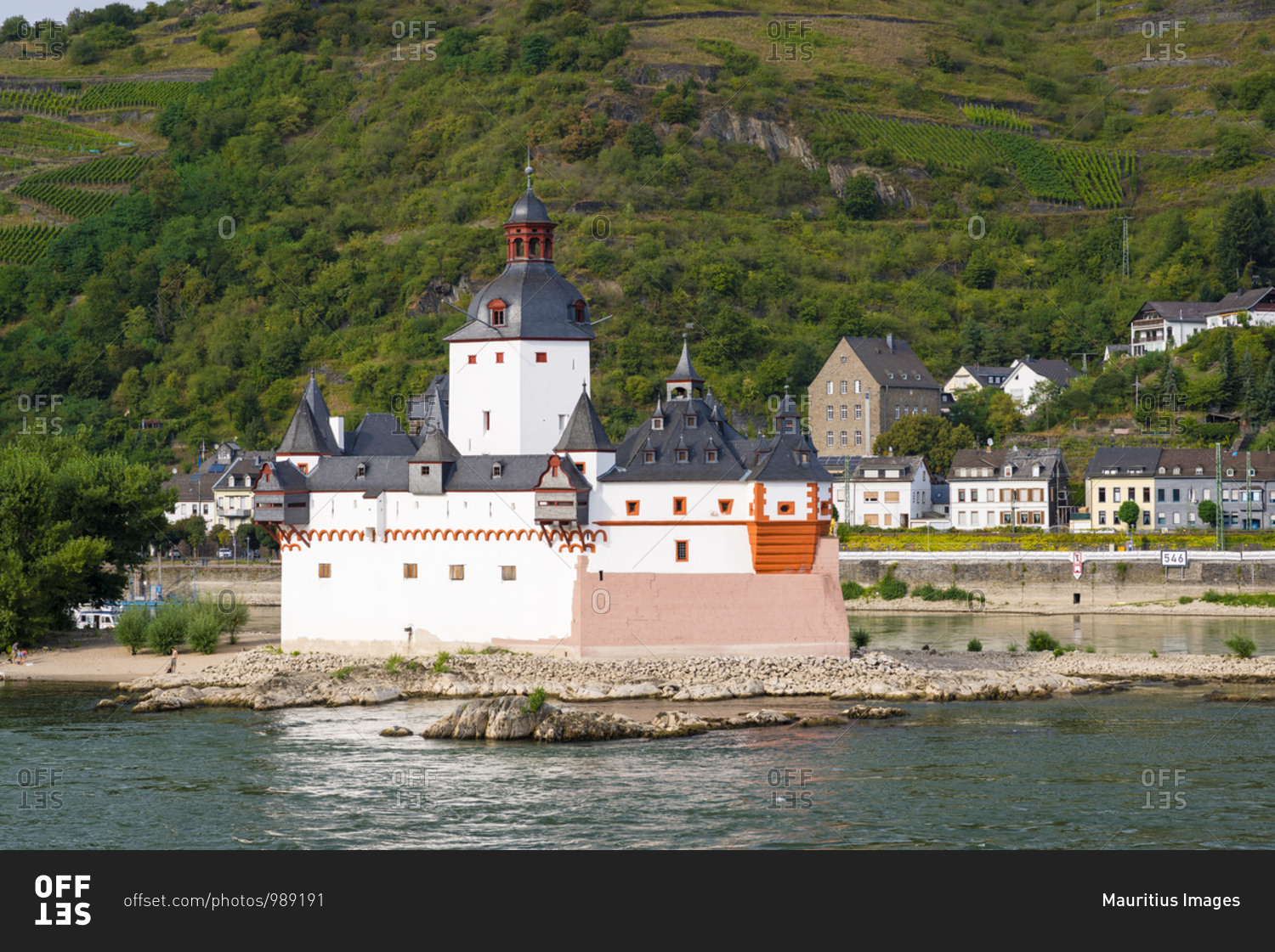 One of the most beautiful castles in the Middle Rhine, Pfalzgrafenstein bei Kaub, Unesco World Heritage Upper Middle Rhine Valley