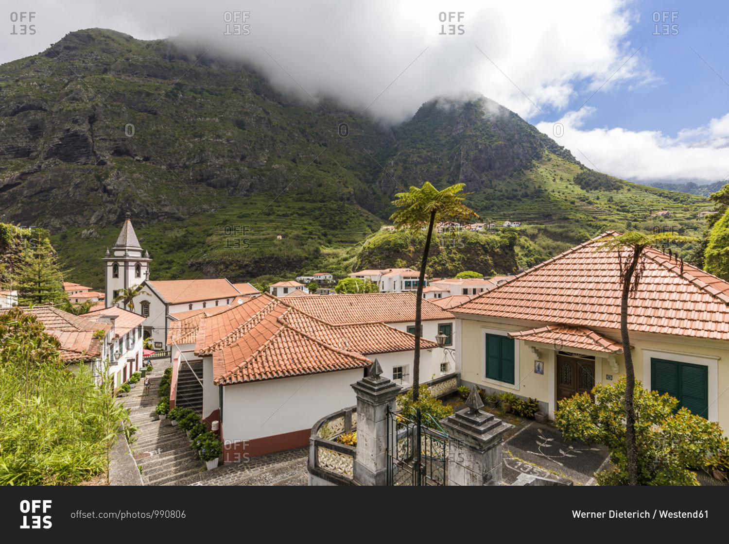 Portugal- Sao Vicente- Houses of village on Madeira Island