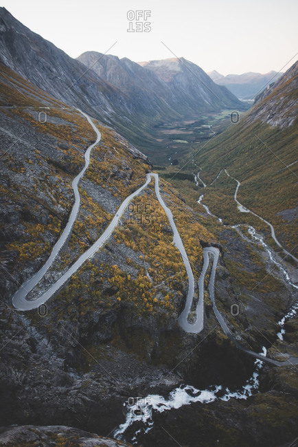 Norway, Andalsnes, Trollstigen, Scenic view of Trollstigen road