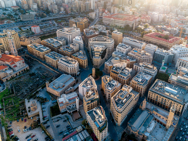 Aerial View Of Beirut Downtown, Lebanon. Stock Photo - OFFSET