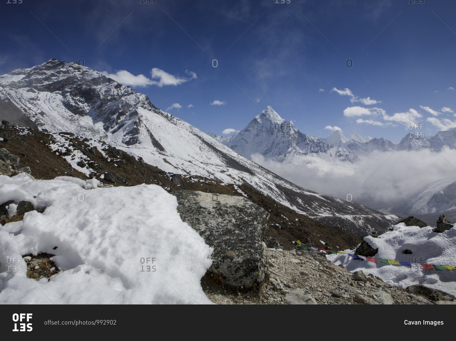 Ama Dablam seen from the trail to Everest Base Camp in Nepal.