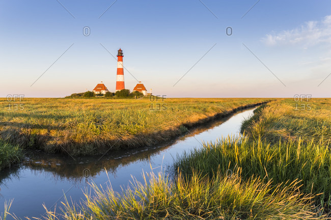 Westerhever Lighthouse, Westerhever, Schleswig-Holstein, Germany