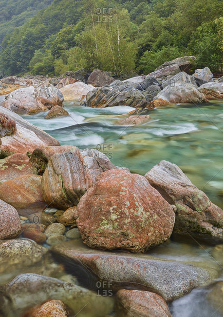 Rocks in the Verzasca Valley, Verzasca River, Ticino, Switzerland