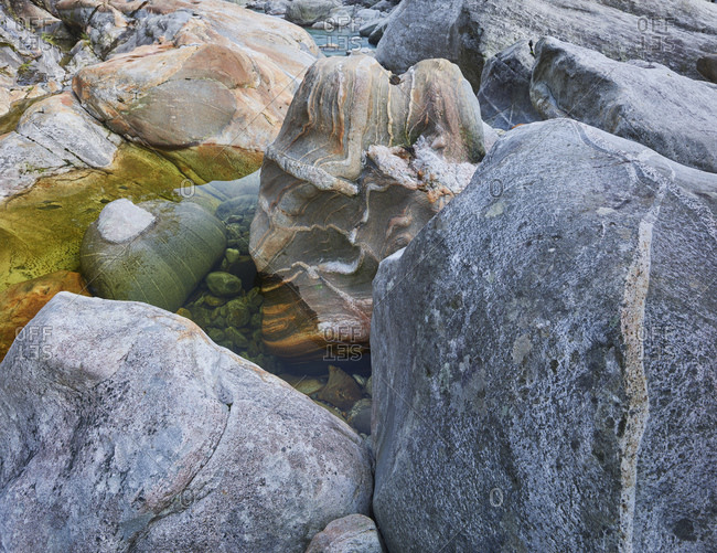 Rocks in the Verzasca Valley, Ticino, Switzerland