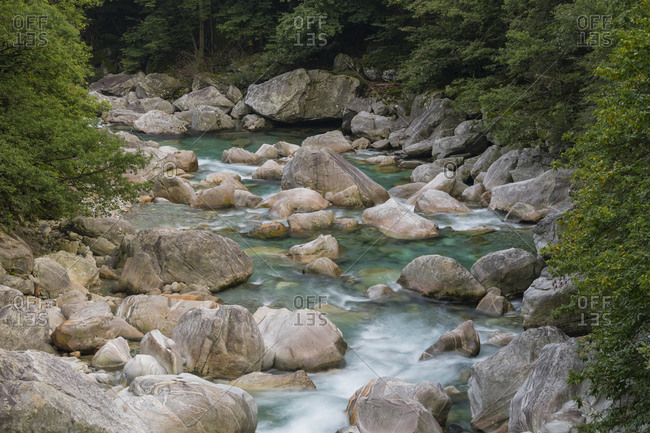 Rocks in the Verzasca Valley, Verzasca River, Ticino, Switzerland