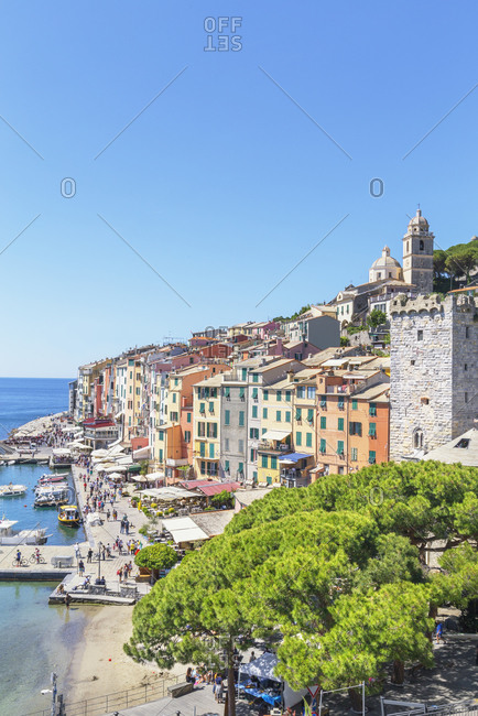 June 1, 2019: View of Portovenere village, Portovenere, La Spezia district, Liguria, Italy