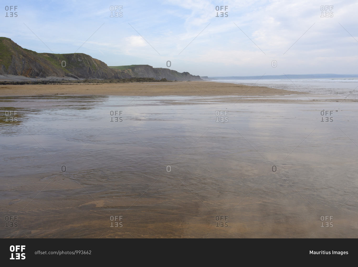Beach in summer, Sandymouth Bay Beach, Bude, Cornwall, South West England, England, United Kingdom, Europe