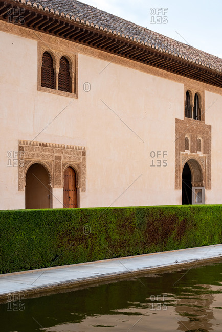 Granada, Spain - January 0, 1900: Door at Court Of The Myrtles in The Alhambra, Granada. Spain