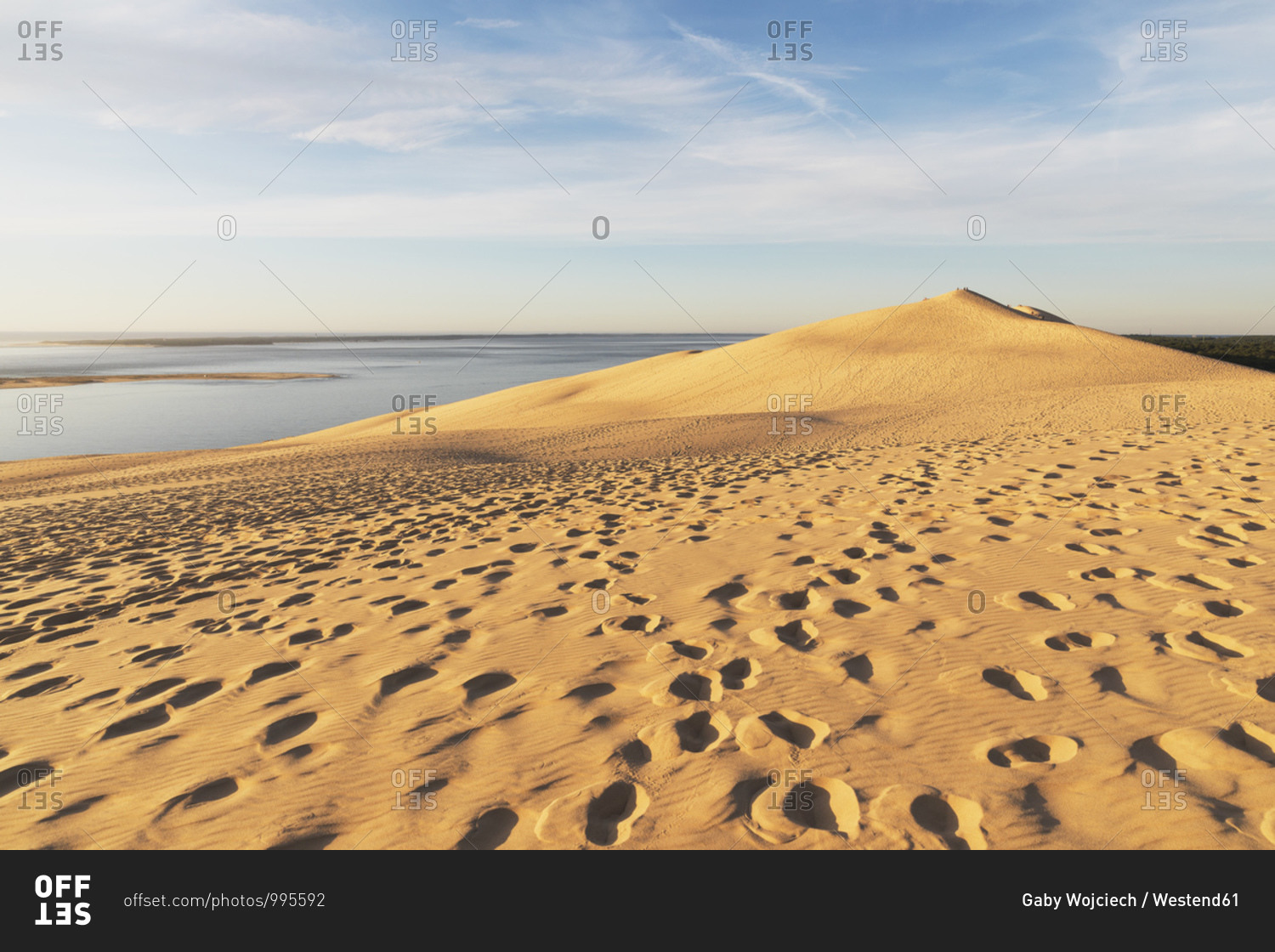 Idyllic view of Pilat dunes against sky during sunset- Nouvelle-Aquitaine- France