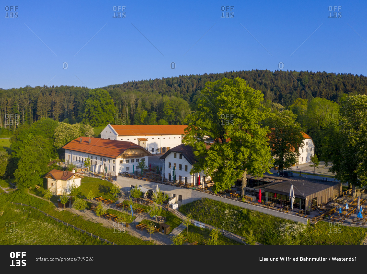 Germany- Bavaria- Gut Kaltenbrunn near Gmund am Tegernsee- Village buildings