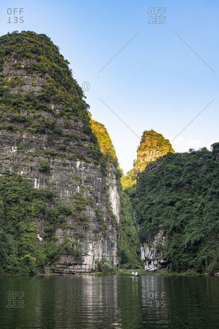 Vietnam- Limestone mountains at Trang An Scenic Landscape Complex