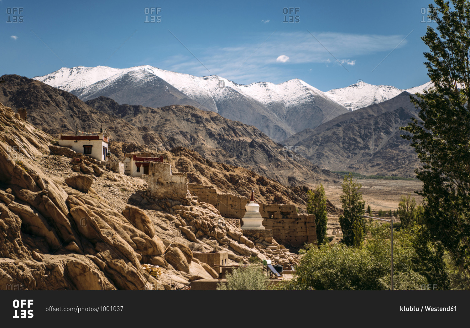 India- Ladakh- Leh- Buddhist monastery in Himalayas