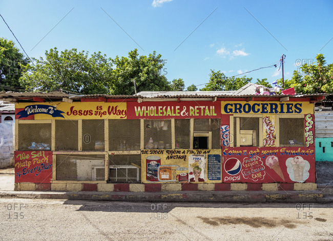 February 19, 2020: Shop in Trench Town, Kingston, Saint Andrew Parish, Jamaica, West Indies, Caribbean, Central America