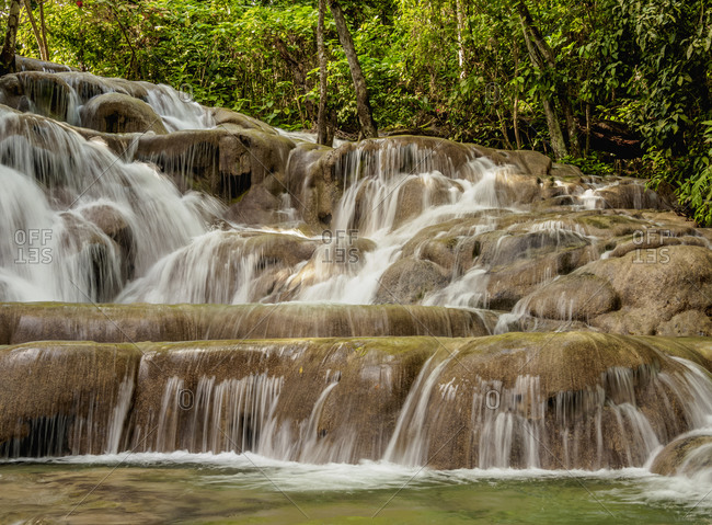 Dunn's River Falls, Ocho Rios, Saint Ann Parish, Jamaica, West Indies,  Caribbean, Central America stock photo - OFFSET