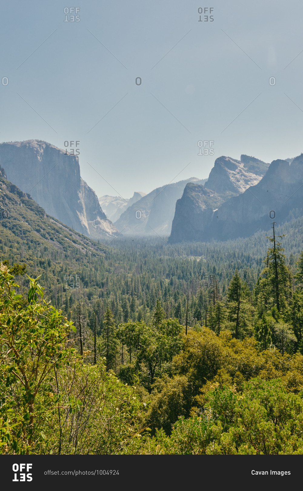 Views of Yosemite National Park Valley in northern California.