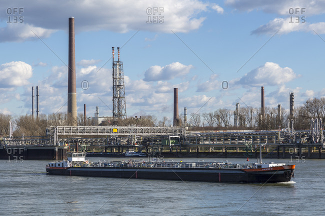 March 20, 2018: Refinery on the Rhine, Godorf, North Rhine-Westphalia, Germany