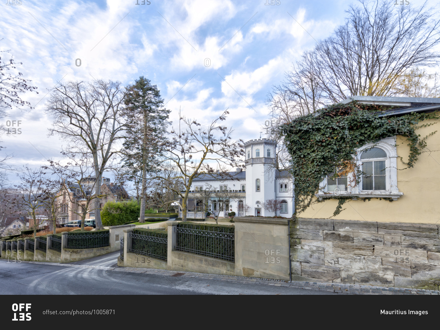 City villa, house facade, city architecture, Coburg, Upper Franconia, Bavaria, Germany, Europe,