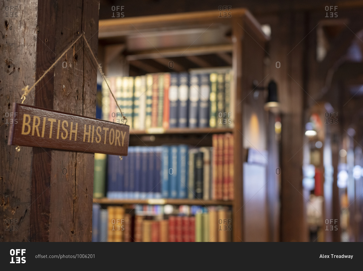 A sign in a bookshop reading British History