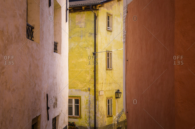 Europe, Italy, Bressanone. Colorful houses.
