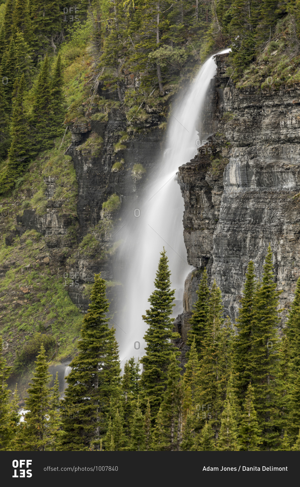 Waterfall, Glacier National Park, Montana.