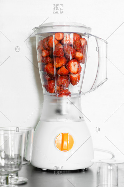 Butter and flour mixed together in a blender stock photo - OFFSET