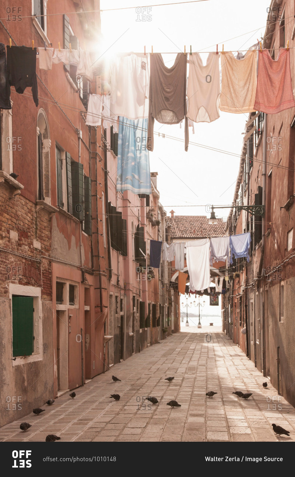 Street with laundry lines, Venice, Italy